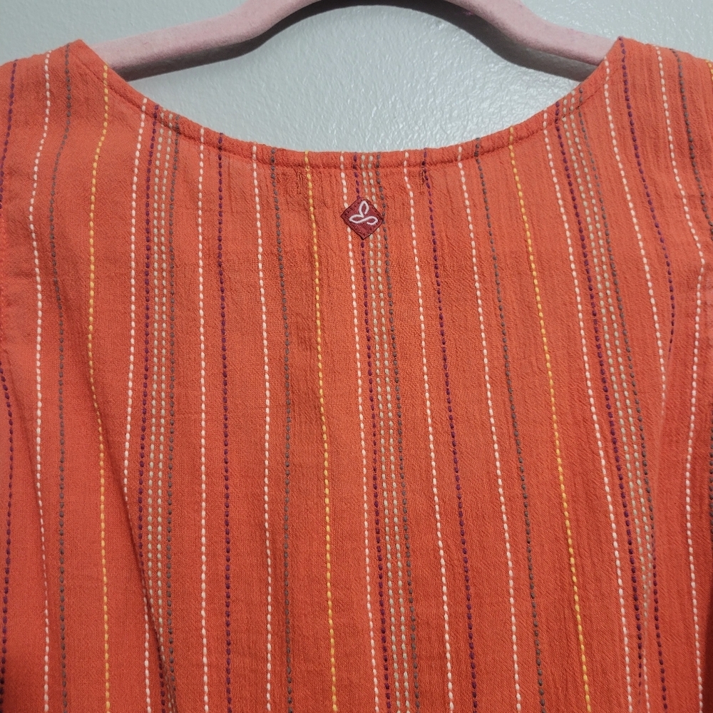 🍒 Prana Jardin Top Womens S Striped Summer Casual Relaxed Organic Outdoors Boho - Picture 4 of 5